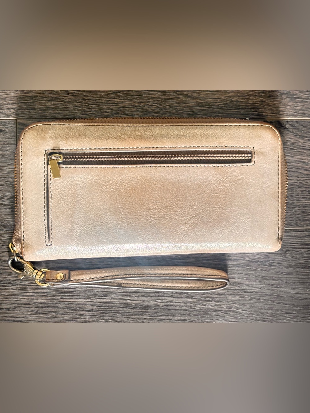 Fossil Gold Leather Clutch Wallet